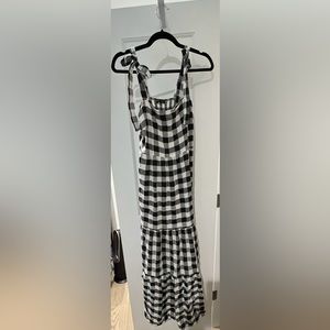 Black gingham maxi dress